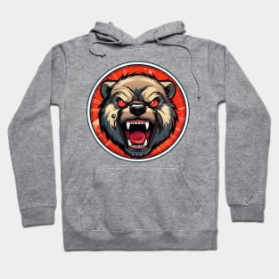 Angry Bear red Illustration Hoodie